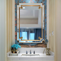 European toilet mirror wash table wall bathroom mirror custom wall wall-mounted vanity mirror light luxury living room decorative mirror