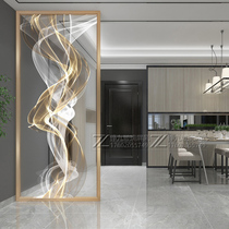 Minimalist light and luxurious Nordic glass screen partition Home modern decoration Living room Entry into the family GENGUAN DOUBLE-SIDED SHIELDED LIGHT TRANSMISSION