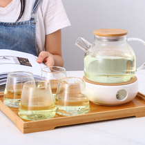 Fruit Teapot set English afternoon tea Nordic tea set Candle heating glass heat-resistant bubble tea combination Japanese