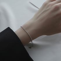 Xiuguan S925 sterling silver glossy bead bracelet female Korean version of simple fashion personality bracelet birthday gift can be engraved