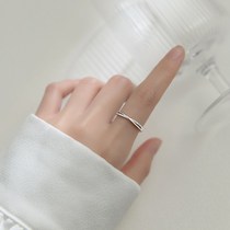 Xiu Crown s925 silver temperament row Diamond Line diamond ring female Japanese simple small cross hipster finger ring