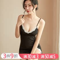 Eroy Lingerie Suit Woman sleepwear with chest cushions Small Chest Hanging with Skirt Emotional Passion Suit Fire Hot Ultra Short Skirt