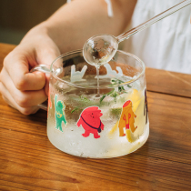 Tree can Original happy kid glass drink water mug heat-resistant oatmeal breakfast cup office Milk Cup