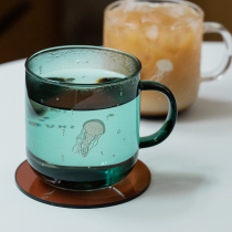 Tree can be original deep-sea elves high temperature resistant belt glass high color coffee cup drinking cup luminous water Cup