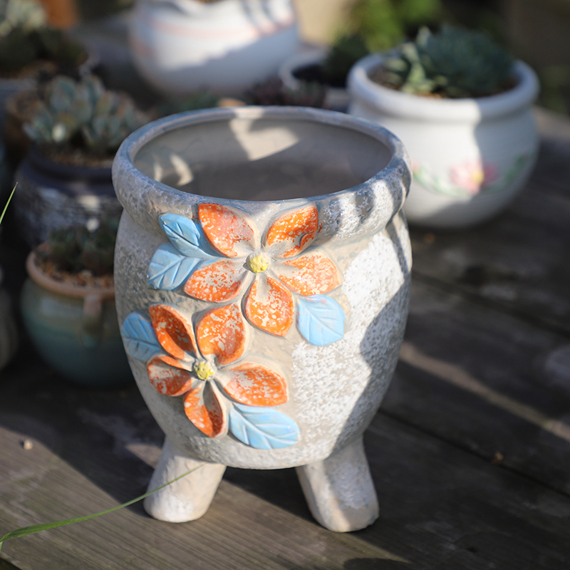 Large fleshy ceramic creative flowerpot coarse pottery flowerpot mage high basin of the old running the fleshy flowerpot pack mail special offer a clearance