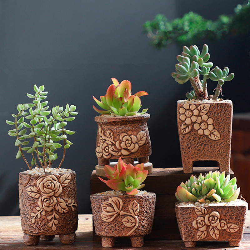 Ceramic pot small special creative breathable more meat more thumb the plants flower pot basin clearance size wholesale