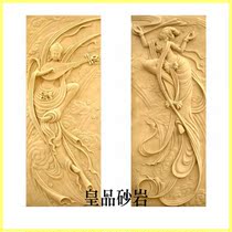 Sandstone relief flying sculpture background wall decoration European villa hotel home decoration FRP imitation copper factory direct sales