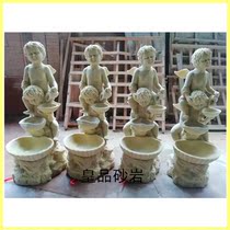 Sandstone Water jet Angels Swirl Waterscape Eurostyle Fountain Outdoor Spray Pool GRP Imitation Bronze Sculpture Manufacturer Direct