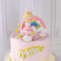 Princess little angel cake decoration ornaments insert card girl children adult powder yellow Net Red birthday flag jewelry