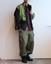 Readymade Fleece Jacket nylon tarp-paneled polar fleece oversized zip-up jacket