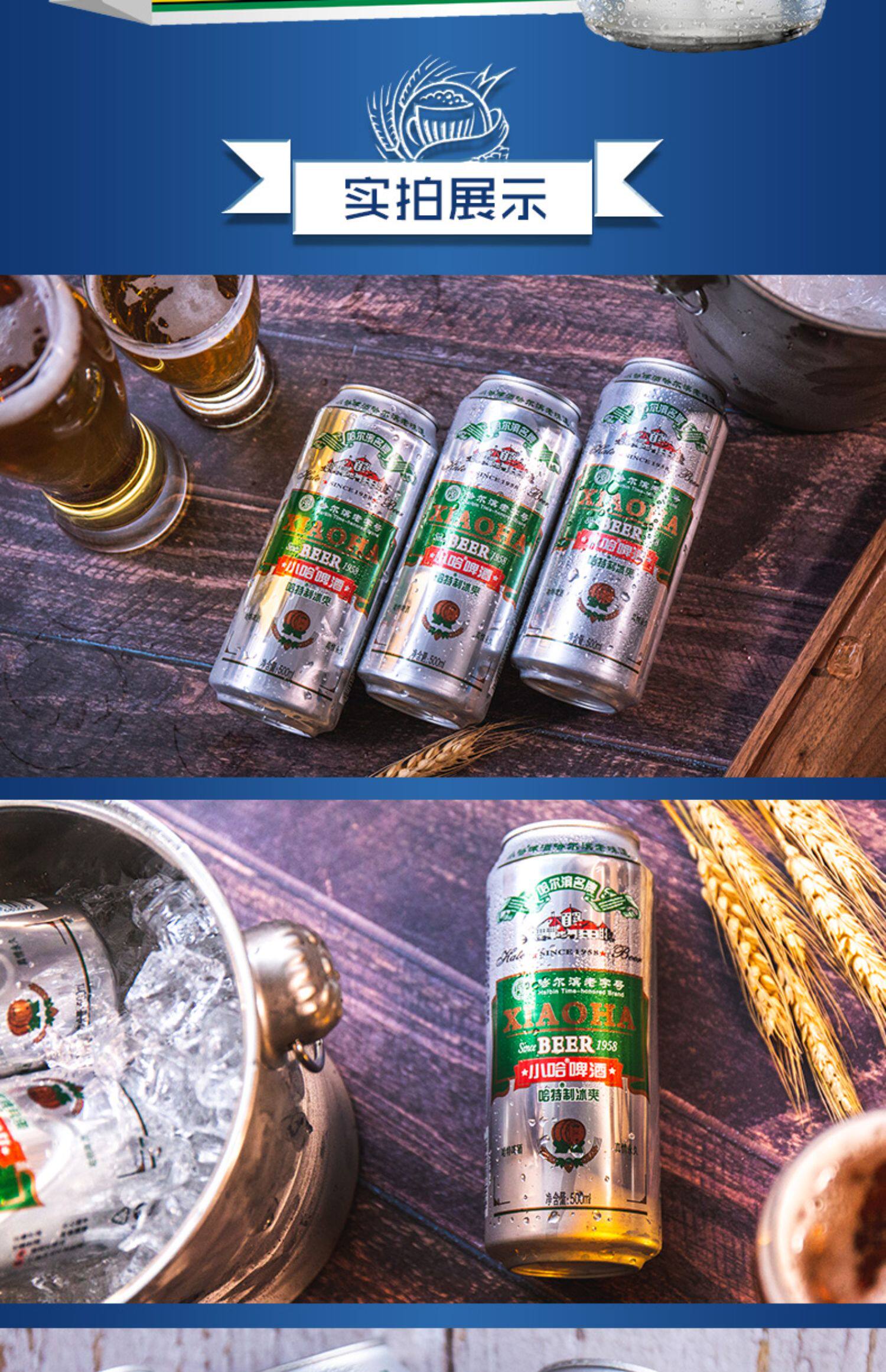 哈特冰爽啤酒 老字号哈尔滨10度精酿黄啤500ml*12罐装整箱_闺蜜优惠券