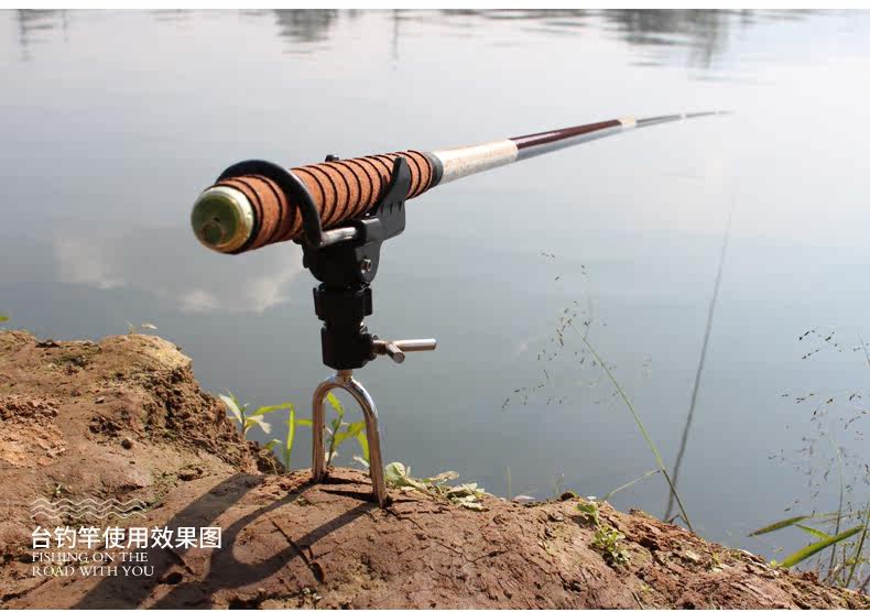 奥光全金属钓鱼炮台支架手竿海竿两用万向鱼竿长竿支架地插