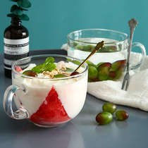 Transparent Oat Breakfast Cup Glass Cup Water Glass Female Summer Home Large Capacity Cereal Milk Coffee Cup With Spoon