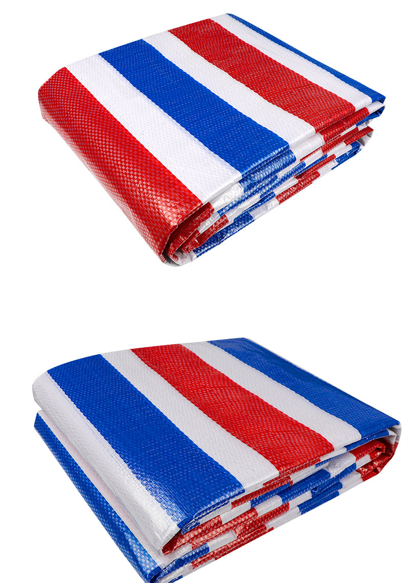 彩条布防雨防水篷布遮阳隔热遮雨蓬布红白蓝帆布4米6米8米宽