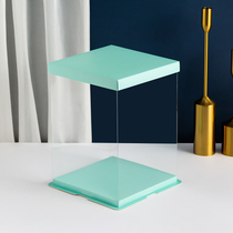 Cooking full transparent birthday cake box 4 6 8 10 12 inch double layer raised balloon portable box 50 sets