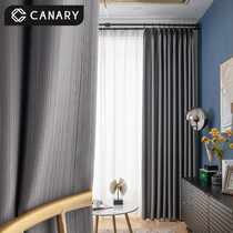 Postmodern high-end light extravagant neoclassical superior grey shading high precision curtains finished product upscale atmosphere living-room bedroom