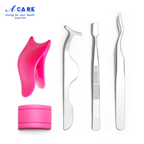 Grafting false eyelash tool aid novice adhesive clip tweezers flat head to wear beginner portable artifact