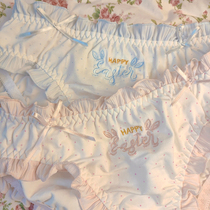 Popo Rabbit underpants embroidered girl heart low waist day system Lolita comfortable student trigone pants sweet