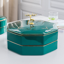 Nordic fruit plate snack plate household living room fruit candy box with lid dried fruit storage box creative luxury