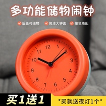 Alarm clock silent bedside students use bedroom cute seat clock small electronic clock creative clock storage box snooze