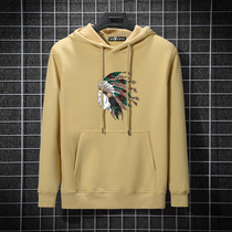 Official website flagship store plus velvet sweater mens hooded autumn pullover coat student winter hoodie male thickened