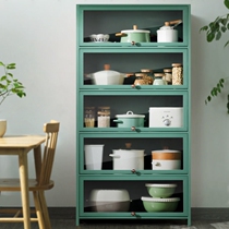 Kitchen Supplies Containing Cabinet Floor Multilayer Bowl cupboard Living room Balcony Shelf with door locker Wood bookcase