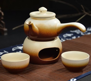 Ancient some ceramic porcelain pot boiling tea aroma stove candles wine he its drank temperature insulation tea heating base