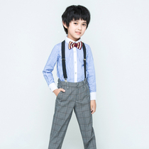 Childrens Korean version of handsome suit three-piece host clothing male wedding flower girl boy dress suit British style
