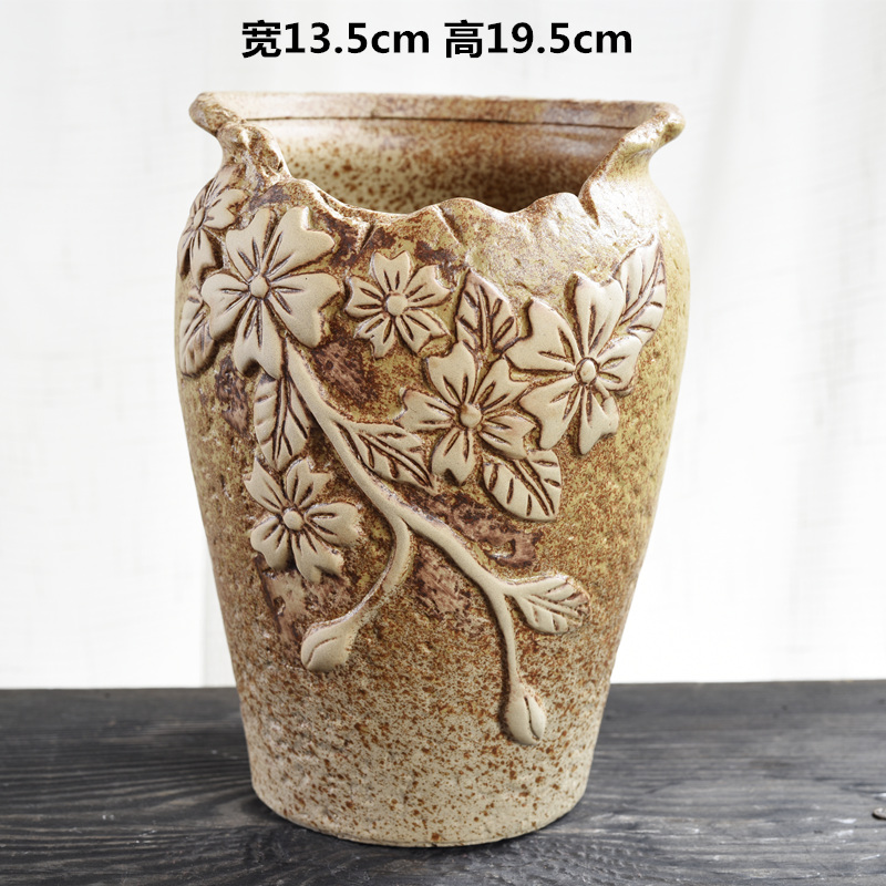 Coarse pottery flowerpot old running the breathable creative move gap high pot pot large fleshy plant special offer a clearance, fleshy