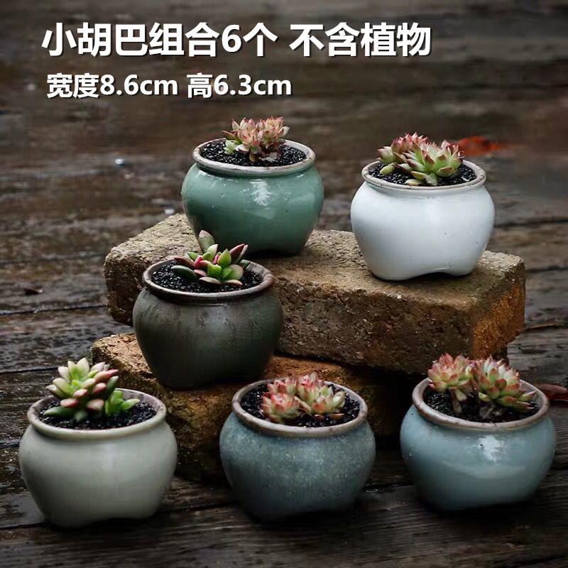 Large fleshy flowerpot ceramics special offer a clearance of creative move coarse pottery breathable meat meat the plants flower pot in Large caliber