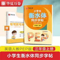 Hengshui English copybook Primary School students Hengzhong 33rd grade first volume English textbook synchronous practice copybook letters practice peoples education version pep childrens red writing subtitles write dictation book beautiful font