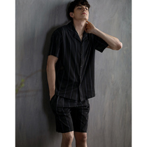 Pajamas mens summer thin cotton cotton set 2021 new mens summer can wear short-sleeved home wear