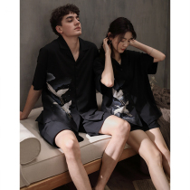 Couple pajamas female summer cotton thin model 2021 new can wear mens summer short sleeve home suit