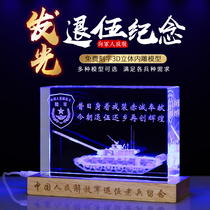 Send comrades-in-arms gifts veterans of the Army land and air force custom lettering Crystal tank model
