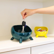 Living room light luxury shoe cabinet entry door entrance decoration remote control key creative ceramic storage tray tray