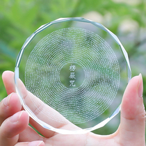 Shengyan curse wheel artificial crystal glass stone HD inner carving Buddha home porch living room decoration feng shui ornaments