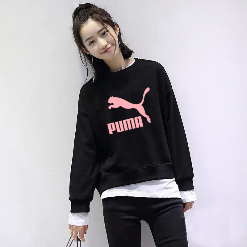 潮牌彪马圆领卫衣女2019新款ins情侣秋冬款加绒加厚长袖运动外套