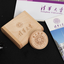 Wooden u pan custom LOGO pattern lettering as printing company name Graduation souvenir school emblem Youpan reservation