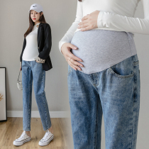 Pregnant women jeans net red fashion pregnant women pants spring wear pants Dad pants spring and autumn belly pants