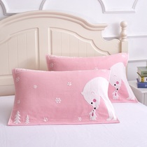 Cotton pillow towel a pair of European high-end towels embroidered wedding red pillow turban gauze cotton students