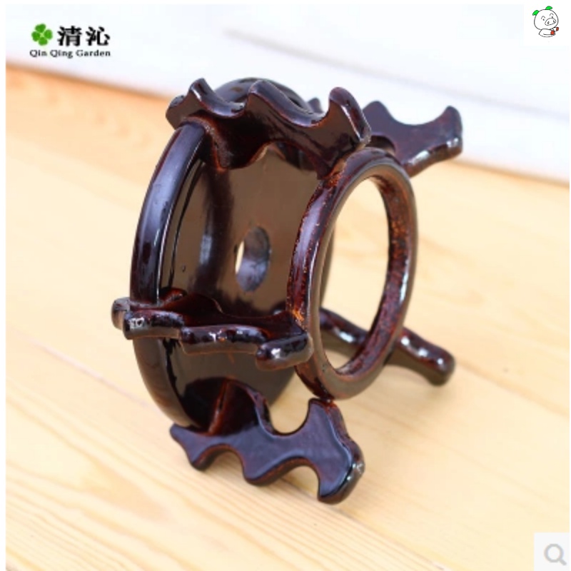 Tray was large supporting circular short hydroponic flower glass vase base tank flowerpot flower wearing thick imitation solid wood resin
