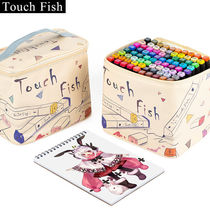 TouchFish mark pen 30 30 40 60 80 color double head childrens watercolor pen elementary school student painting paintbrush