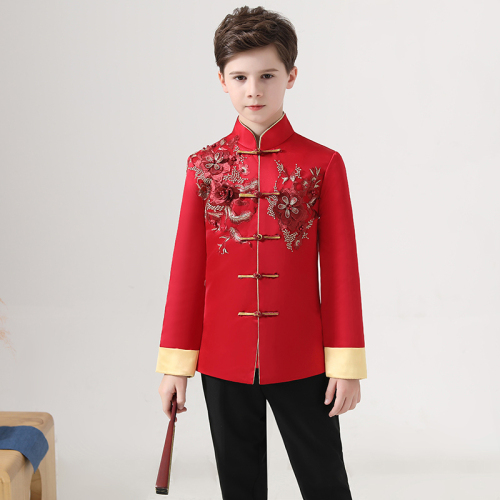 Boys Tang Suit for Kids Children's Tang costume,ancient costume, Han suit, Chinese traditional costume, poetry recitation, Chinese traditional culture performance chorus suit