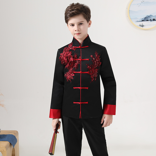 Boys Tang Suit for Kids Children's Tang costume,ancient costume, Han suit, Chinese traditional costume, poetry recitation, Chinese traditional culture performance chorus suit