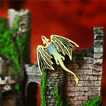 Sleeping demon flying pterosaur dinosaur metal badge cultural and creative gift Museum brooch high-end exquisite Chinese style Literary birthday gift couple Creative Spring evening original design