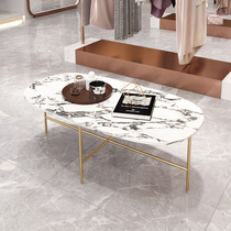 Nordic light luxury beauty salon Net Red reception marble coffee table Oval simple modern clothing shop simple