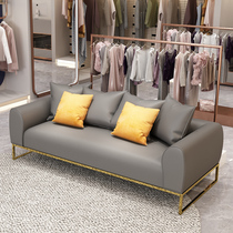Clothing store small sofa small apartment single three people light luxury simple modern business leisure leather sofa reception reception