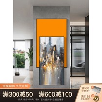 Modern light luxury porch decorative painting vertical city oil painting large size abstract hanging painting simple corridor aisle mural