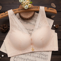 Summer large size thin CD cup soft steel ring bra lace gathered adjustment type closed pair of milk anti-glare underwear women