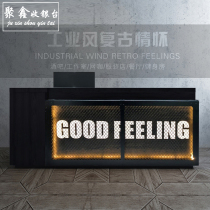 Retro industrial style cashier Gym Dance studio Bar bar Barber clothing store Bar bar Company front desk table